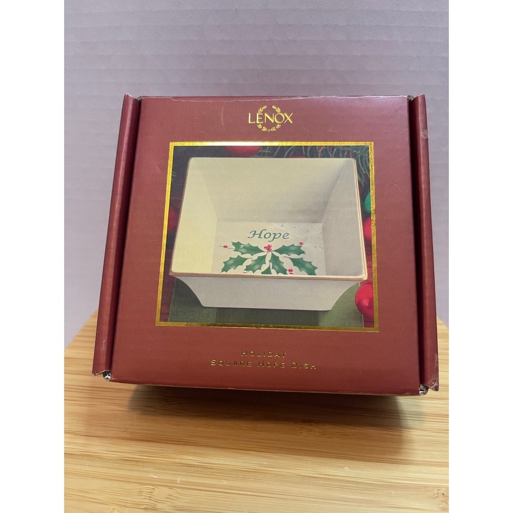 Lenox Dimension Collection Holiday Square Hope Dish Christmas‎ 4"